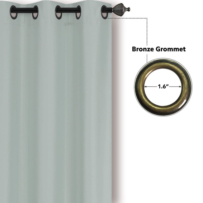 Home Collection 2 Panels 100% Blackout Curtain Set Solid Color with Rod Pocket Grommet Drapes for Kitchen, Dinning Room, Bathroom, Bedroom,Living Room Window New (74” Wide X 83” Long, Slate Blue) - Image 3